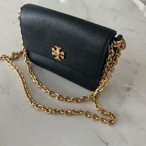 Tory Burch Black Crossbody Bag with Gold Chain